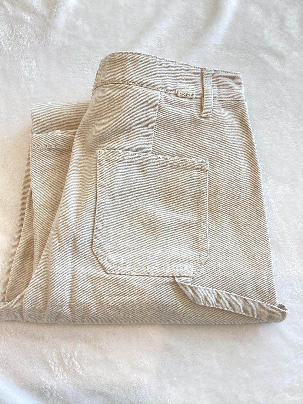 🌊NWOT Billabong High-Rise Baggy Utility Pants Cotton Size 26 Light Khaki Tan
